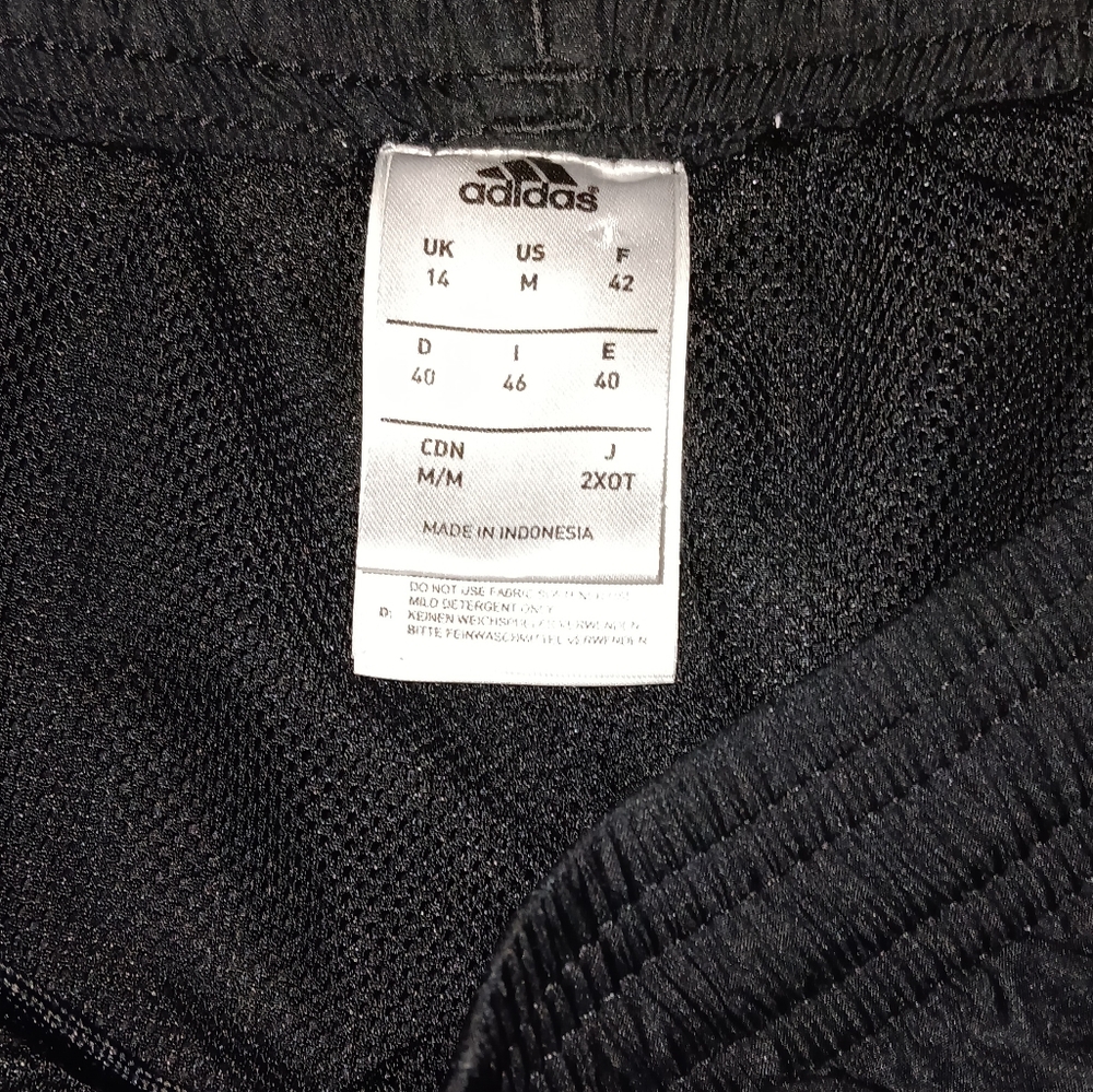 Y2K Adidas Black & Pink Stripe Vintage Nylon Pants Fitness Gym Training Workout - Picture 3 of 3